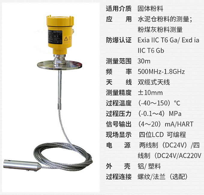 灰?guī)炖走_物位計RD712技術(shù)參數(shù)表圖